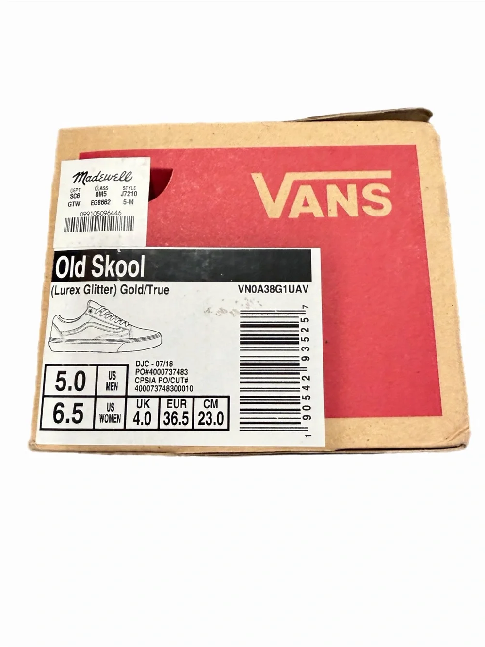 Vans Gold Glitter Old Skool Sneakers